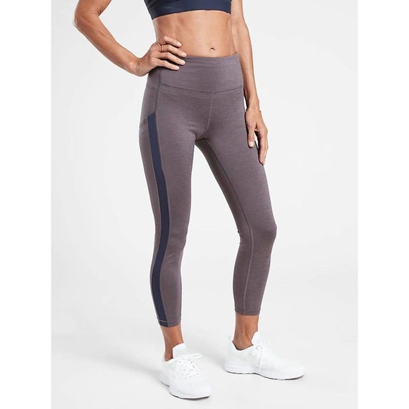 Athleta Ultimate Stash Pocket 7/8 Tight Dress Blue Hearth Rose Sz Large - Picture 1 of 9